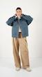 washed light blue denim jacket