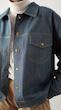 washed light blue denim jacket
