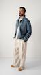 washed light blue denim jacket