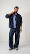dark blue denim jacket