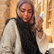 شال تور دور دانتل نگین نقره ای(وارداتی)