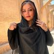 شال تور نگین مشکی دور گان 