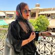 مینی اسکارف طرحدار دور دانتل سه گوش