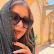 شال کریشه دور دانتل نگینی 