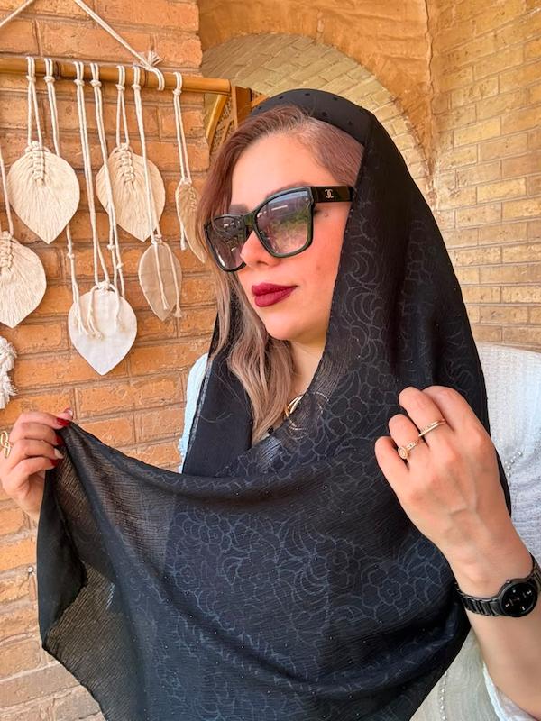 شال کریشه نگینی طرحدار 