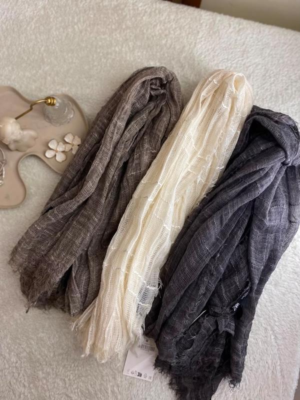 شال لینن کنفی ZARA🩶