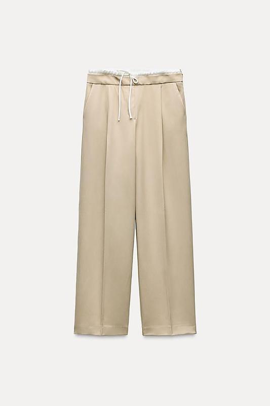 شلوار واید لگ کمر دوبل ZARA