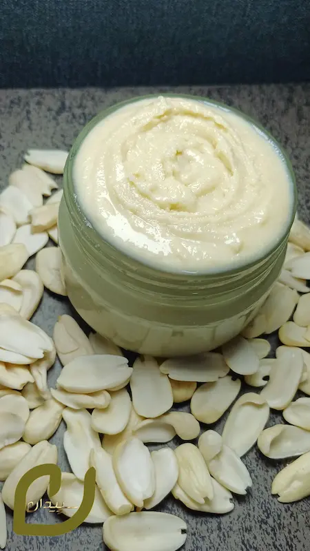 کره بادام درختی خالص دو پوست سپیدان{مغز بادام شاهرودی}/Double skin almond butter