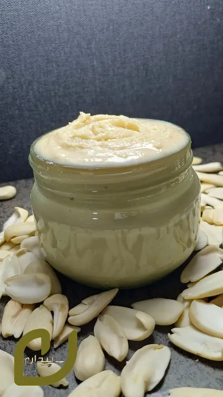 کره بادام درختی خالص دو پوست سپیدان{مغز بادام شاهرودی}/Double skin almond butter