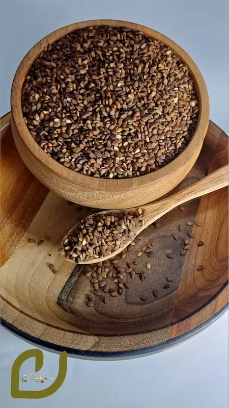 کنجد قهوه‌ای برشته ایرانی سپیدان /