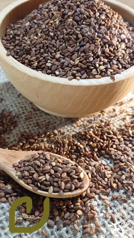 کنجد قهوه‌ای برشته ایرانی سپیدان /