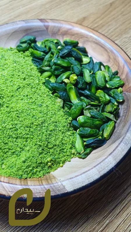 پودر مغز پسته سبز سپیدان { مغز پسته کال }(green pistachio kernel powder)
