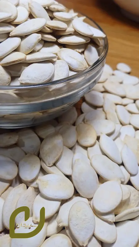 تخمه کدو مرمری برشته سپیدان /Roasted Marbled Pumpkin Seeds