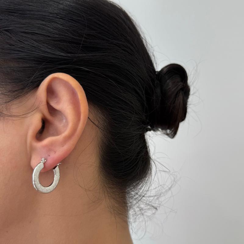 گوشواره حلقه ای استیل طرح دار