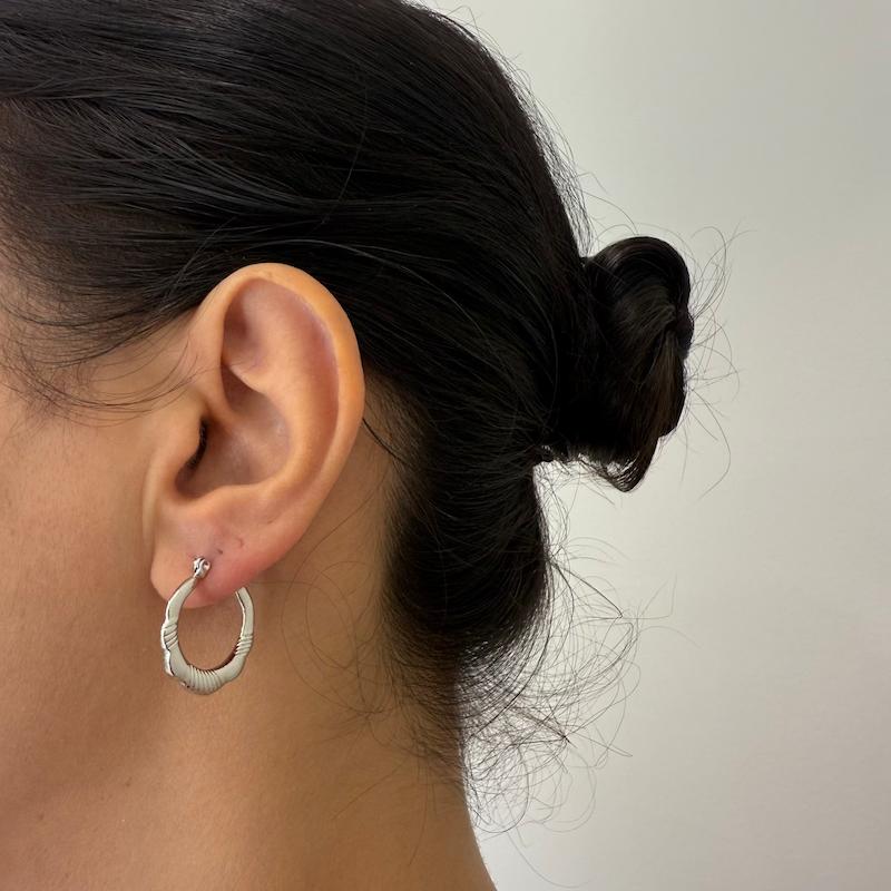 گوشواره حلقه ای استیل طرح دار