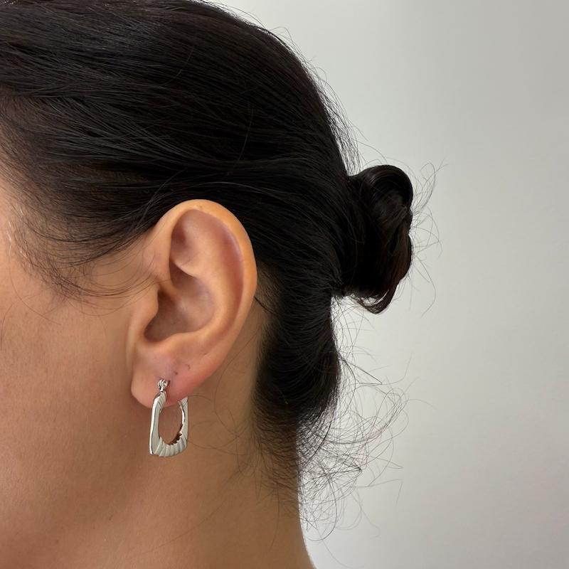 گوشواره حلقه ای استیل طرح دار