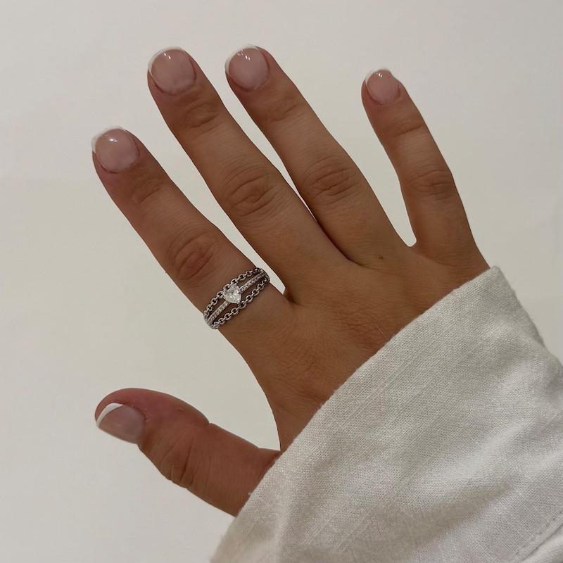 انگشتر قلب سه لاین