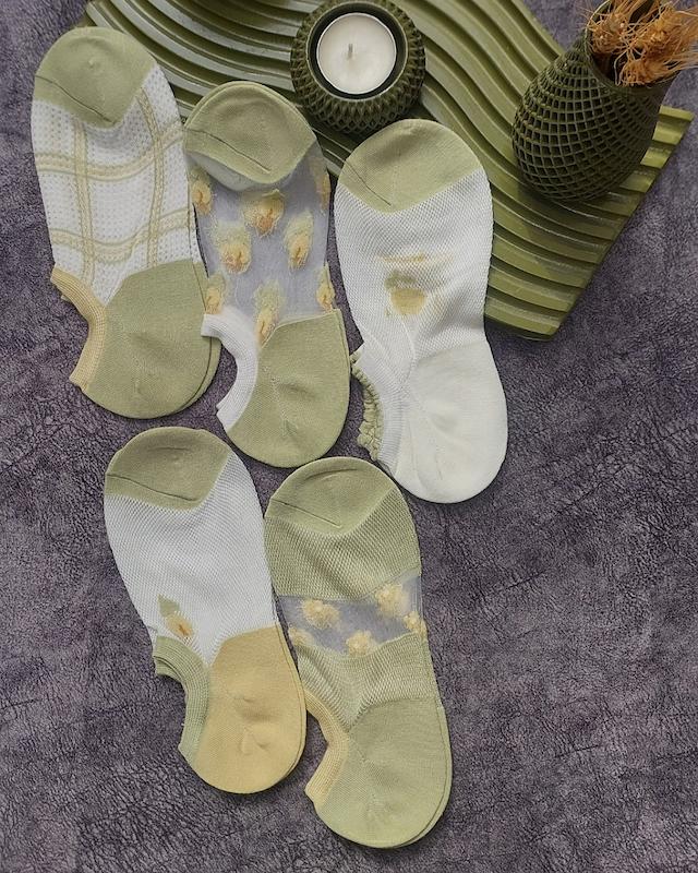 جوراب زنانه زیرقوزکی ترکیبی شیشه ای سبز ماچا