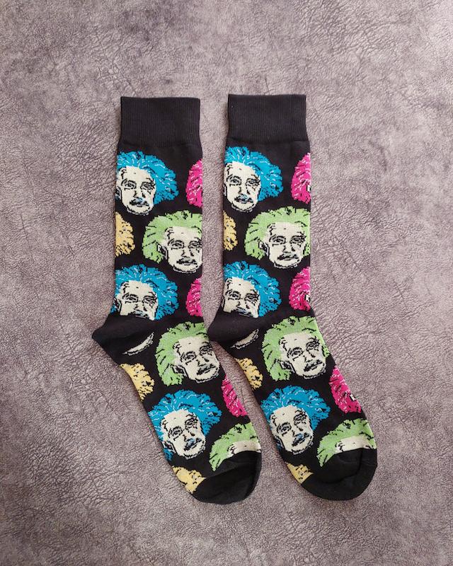 جوراب مردانه طرح انیشتین مو رنگی