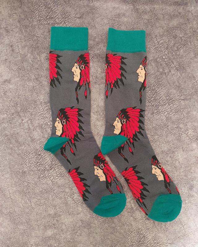 جوراب مردانه طرح سرخ پوست