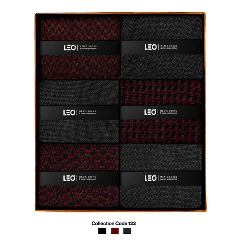 پک ۶ عددی جوراب مردانه ساقدار لئو | نخ پنبه – کد ۱۲۲