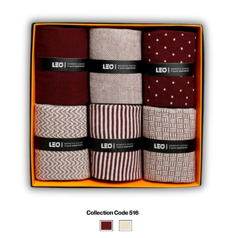 پک ۶ عددی جوراب زنانه ساقدار لئو | نخ پنبه – کد ۵۱۶