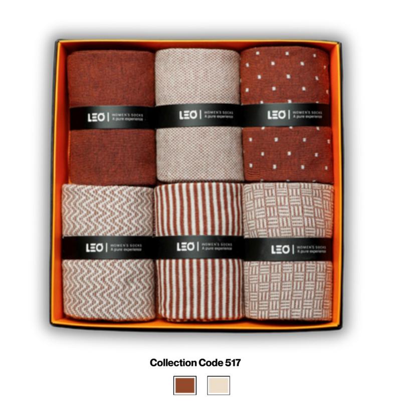 پک ۶ عددی جوراب زنانه ساقدار لئو | نخ پنبه – کد ۵۱۷