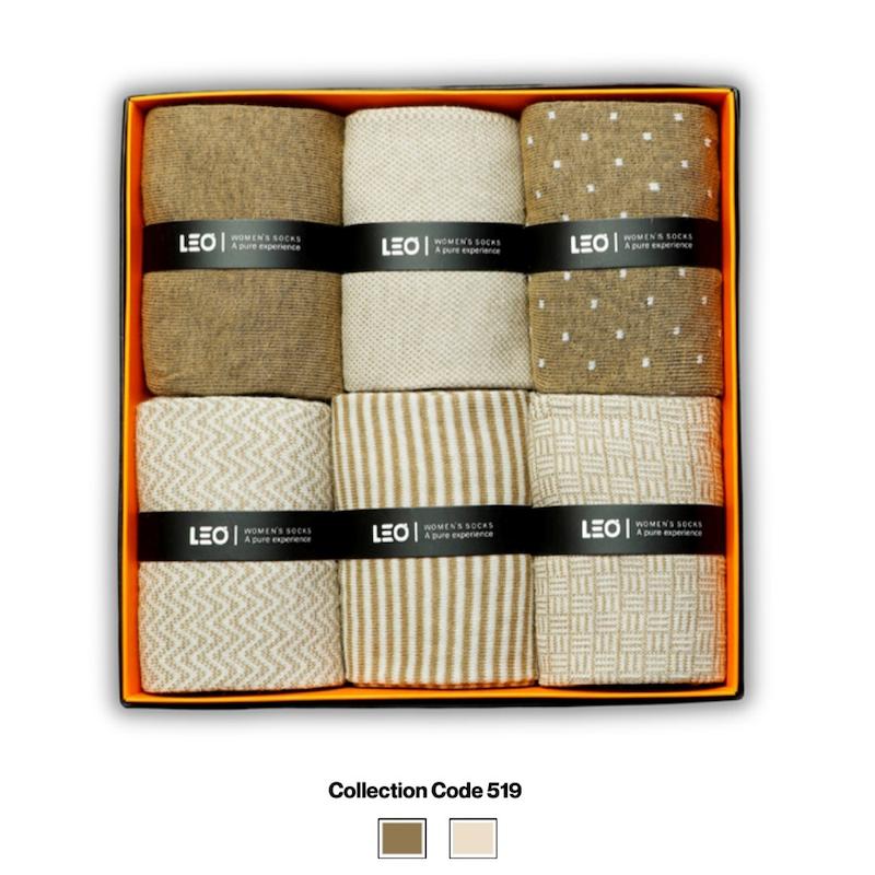 پک ۶ عددی جوراب زنانه ساقدار لئو | نخ پنبه – کد ۵۱۹