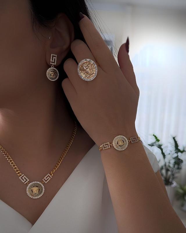 ست ورساچه نگینی طرح طلا