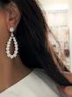 گوشواره جواهری اشکی گل