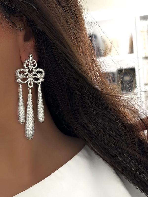 گوشواره جواهری سه اشک بزرگ