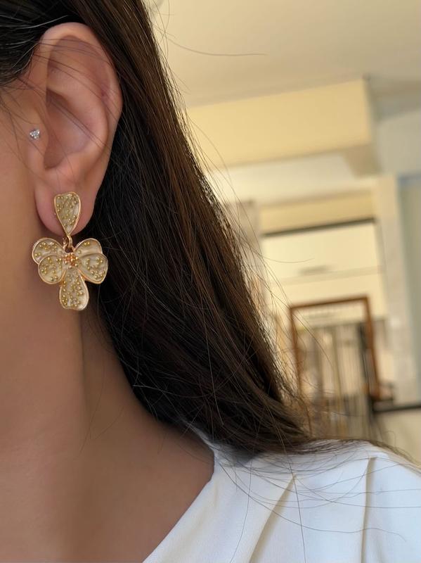 گوشواره میناکاری گل