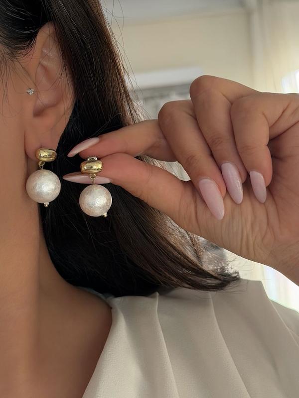 گوشواره توپی مروارید