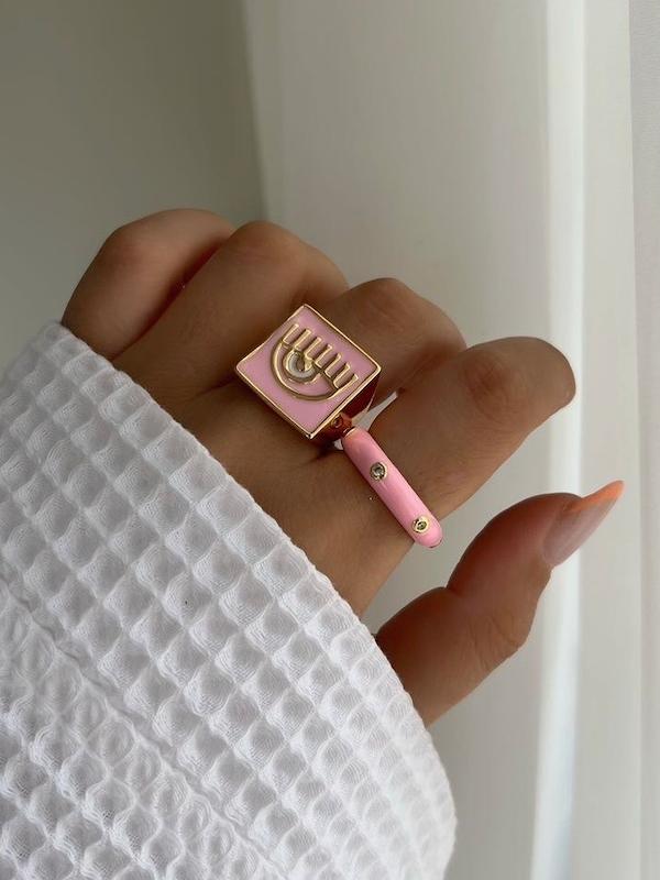 انگشتر میناکاری صورتی