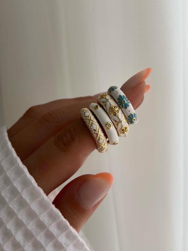 انگشتر ميناكاري سفيد