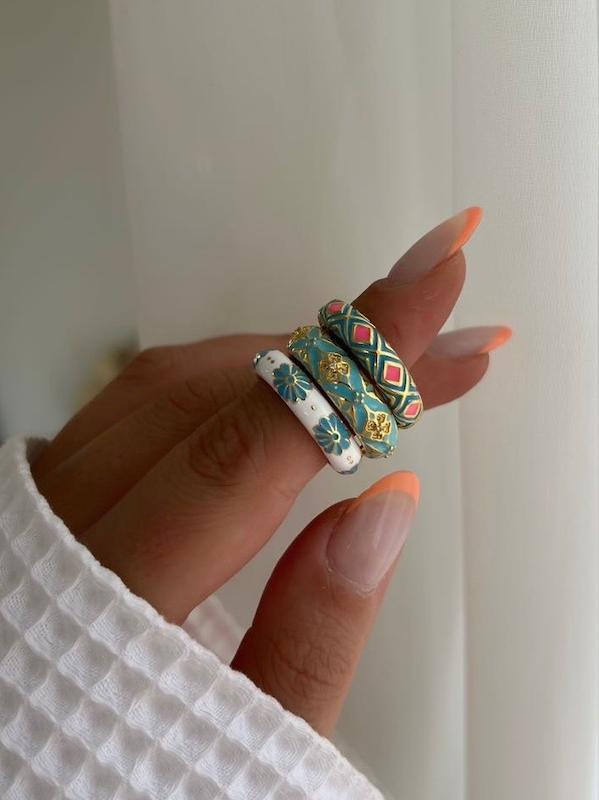 انگشتر ميناكاري ابي