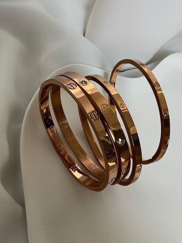 دستبند لاو کارتیه رزگلد