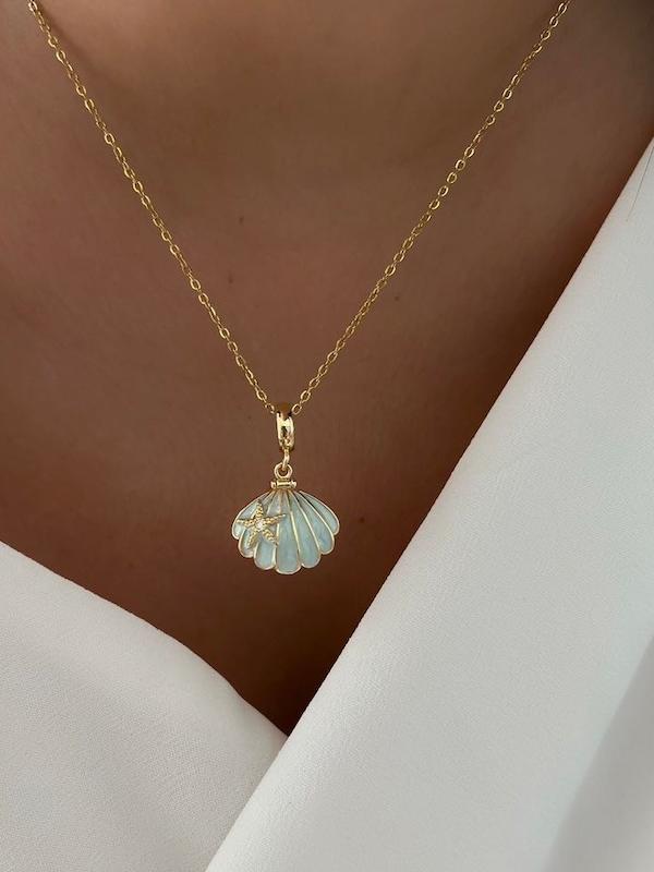 گردنبند قاب عکس صدف