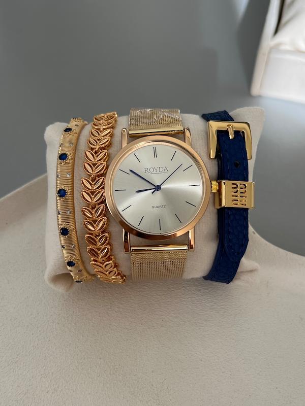 ساعت رویدا طلایی و نقره ای