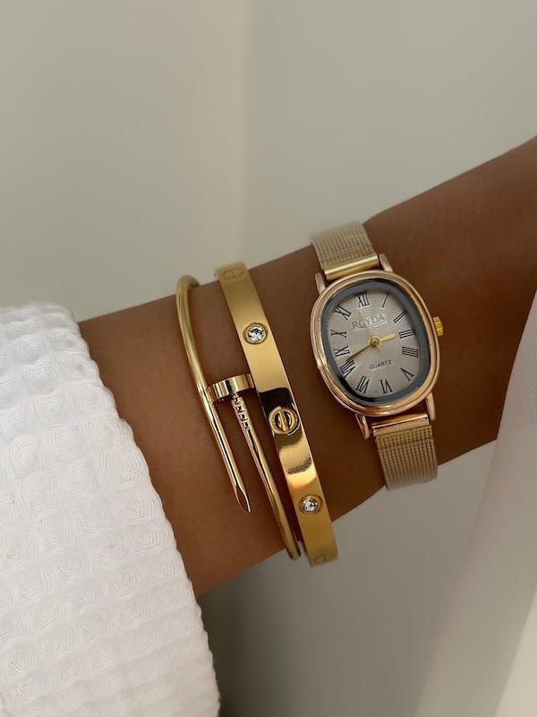 ساعت رویدا طلایی و نقره ای