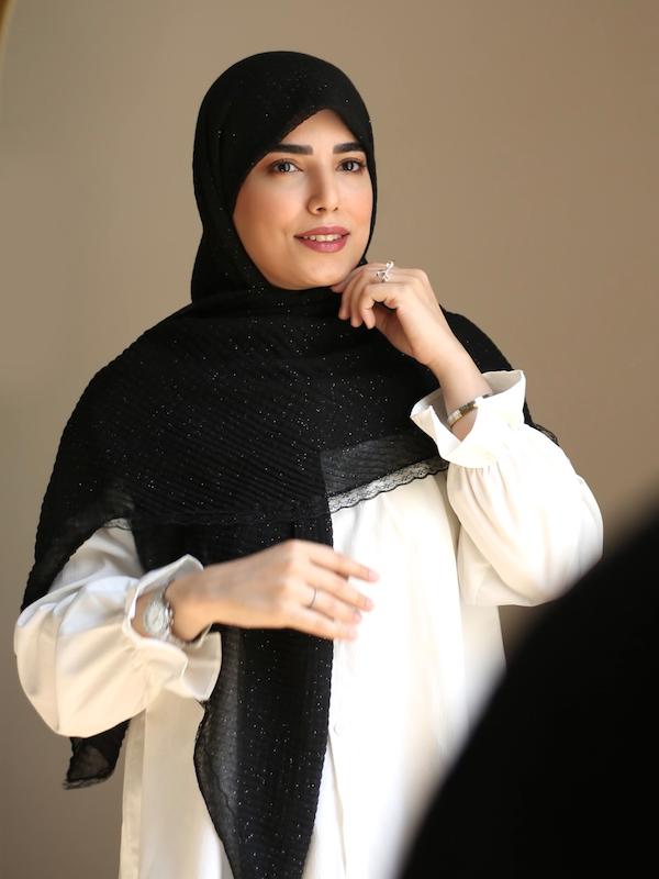 روسری پلیسه حاشیه دانتل