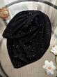 روسری مشکی پولکی
