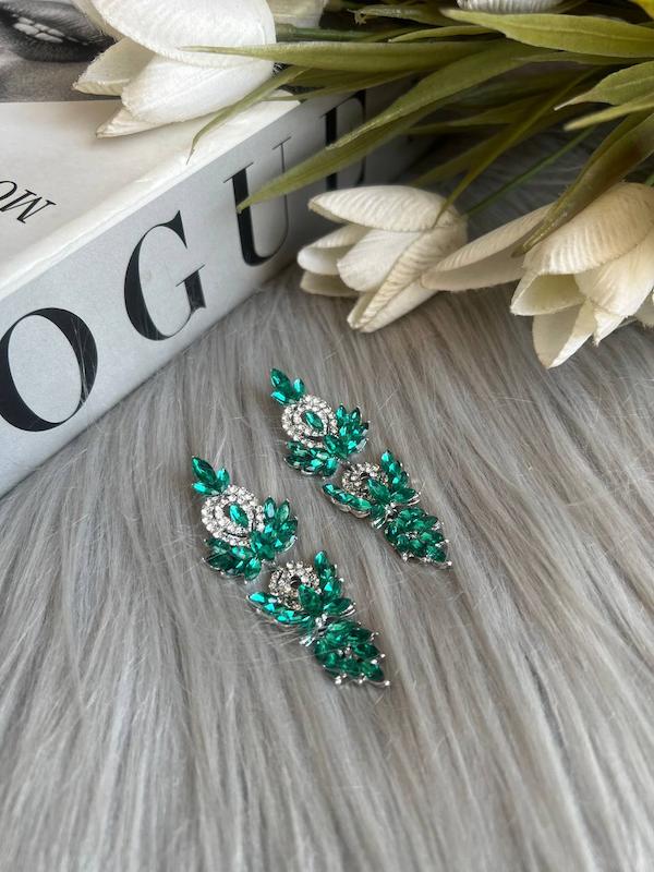 گوشواره سبز جواهری