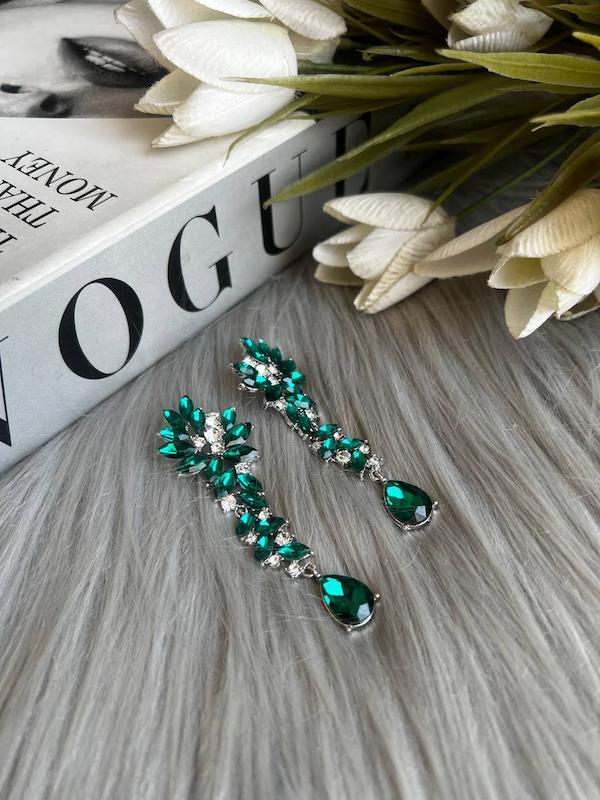 گوشواره سبز جواهری