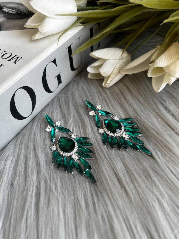 گوشواره سبز جواهری