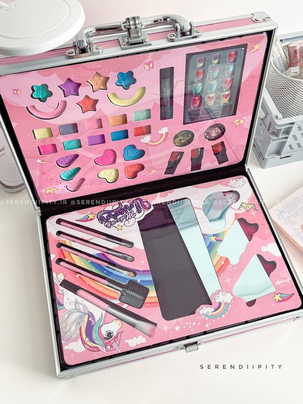 پک لوازم آرایشی چمدونی فلزی