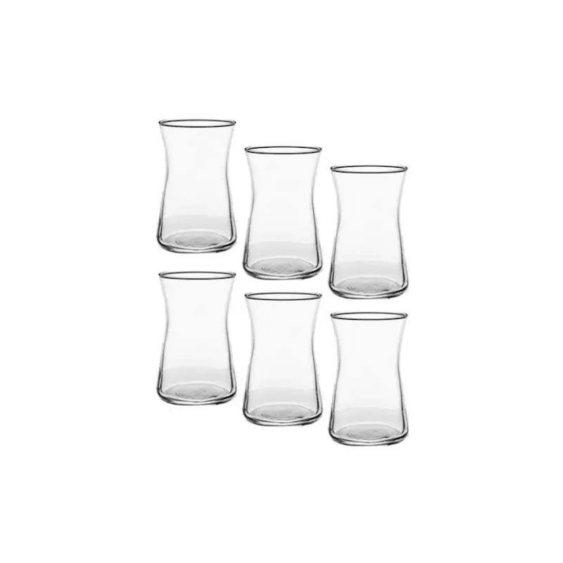 استکان کمر باریک هیبلی ساده 160 میل_6 عددی