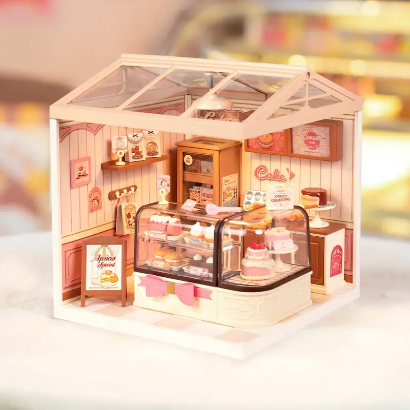 پازل ۳ بعدی روبوتایم طرح شیرینی فروشی-Rolife Tasty Cake Shop DIY Miniature House DW019B