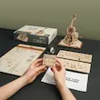 پازل سه بعدی موزیکال روکر طرح ویولن -ROKR Magic Cello Mechanical Music Box 3D Wooden Puzzle AMK63