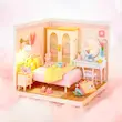 پازل ۳ بعدی خانه مینیاتوری روبوتایم طرح اتاق خواب صورتی-Rolife Lovely Pink Bedroom Super Creator Miniature House DW016
